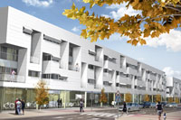 78 viviendas en el sector Universidad de Fuenlabrada (Madrid). Concurso: 1º premio (proyecto básico en desarrollo). Año de realización: 2012